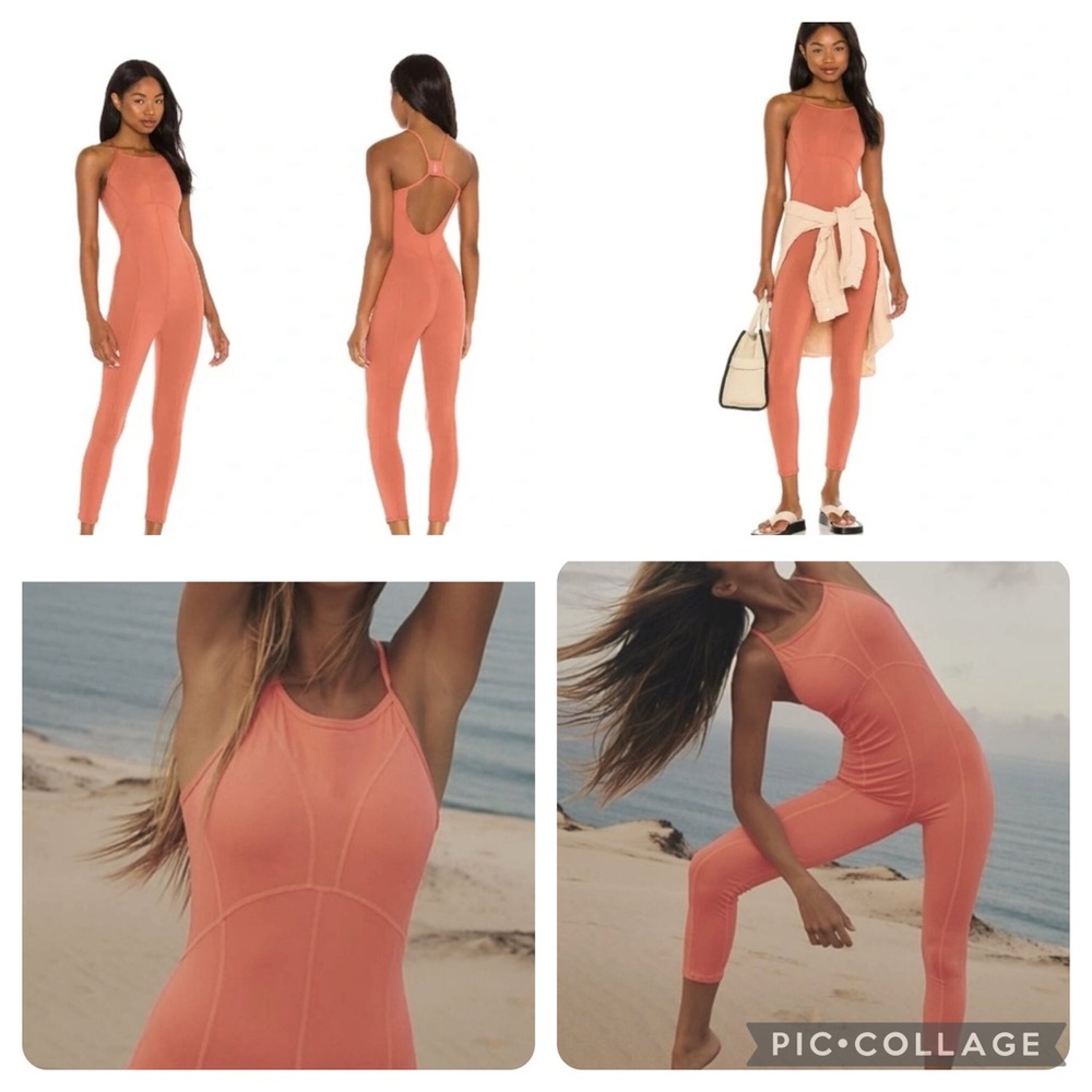 NWT FP Movement by Free People Coral side to side Jumpsuit